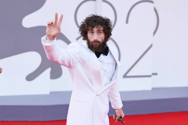 VENICE, ITALY - AUGUST 30: Aaron Taylor-Johnson attends the Frankenstein red carpet during the 82nd Venice International Film Festival on August 30, 2025 in Venice, Italy. markxcape