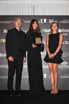 Venice, 82nd Venice International Film Festival 2025 - Evening 5 - Filming Italy Awards Ceremony. Pictured: Ambra Angiolini  Copyright: xManuelexMangiarotti PoolxPhotoxEventsx06x xipa-agency.netx xManuelexMangiarotti PoolxPhotoxEx IPA_Agency_IPA63793843
