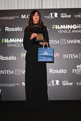 Venice, 82nd Venice International Film Festival 2025 - Evening 5 - Filming Italy Awards Ceremony. Pictured: Ambra Angiolini  Copyright: xManuelexMangiarotti PoolxPhotoxEventsx06x xipa-agency.netx xManuelexMangiarotti PoolxPhotoxEx IPA_Agency_IPA63793850