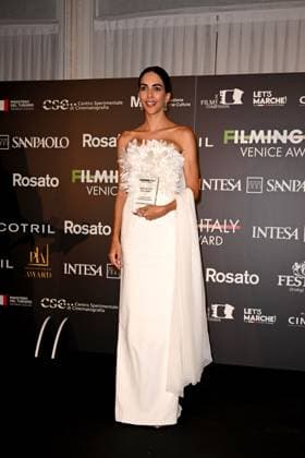 Venice, 82nd Venice International Film Festival 2025 - Evening 5 - Filming Italy Awards Ceremony. Pictured: Rocio Munoz Morales  Copyright: xManuelexMangiarotti PoolxPhotoxEventsx06x xipa-agency.netx xManuelexMangiarotti PoolxPhotoxEx IPA_Agency_IPA63793855