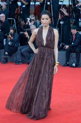 Father Mother Sister Brother red carpet in Venice Lido - 31 Aug 2025 Indya Moore attends the red carpet of film Father Mother Brother Sister at 82 Venice Film Festival at Palazzo del cinema. Venice Lido Italy Copyright: xMarioxCartellix xSOPAxImagesx _DSC4633