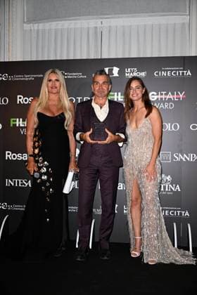 Venice, 82nd Venice International Film Festival 2025 - Evening 5 - Filming Italy Awards Ceremony. Pictured are Piero Pelù, Matilde Gioli, and Tiziana Rocca.  Copyright: xManuelexMangiarotti PoolxPhotoxEventsx06x xipa-agency.netx xManuelexMangiarotti PoolxPhotoxEx IPA_Agency_IPA63793980