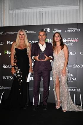 Venice, 82nd Venice International Film Festival 2025 - Evening 5 - Filming Italy Awards Ceremony. Pictured are Piero Pelù, Matilde Gioli, and Tiziana Rocca.  Copyright: xManuelexMangiarotti PoolxPhotoxEventsx06x xipa-agency.netx xManuelexMangiarotti PoolxPhotoxEx IPA_Agency_IPA63793981