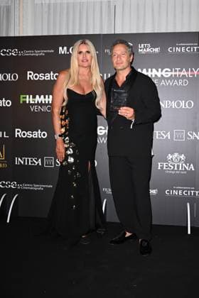 Venice, 82nd Venice International Film Festival 2025 - Evening 5 - Filming Italy Awards Ceremony. Pictured: Claudio Santamaria, Tiziana Rocca  Copyright: xManuelexMangiarotti PoolxPhotoxEventsx06x xipa-agency.netx xManuelexMangiarotti PoolxPhotoxEx IPA_Agency_IPA63793998