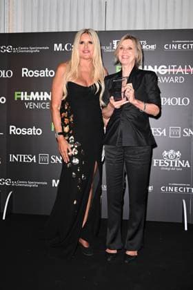 Venice, 82nd Venice International Film Festival 2025 - Evening 5 - Filming Italy Awards Ceremony. Pictured: Tiziana Rocca, Margherita Buy  Copyright: xManuelexMangiarotti PoolxPhotoxEventsx06x xipa-agency.netx xManuelexMangiarotti PoolxPhotoxEx IPA_Agency_IPA63794037