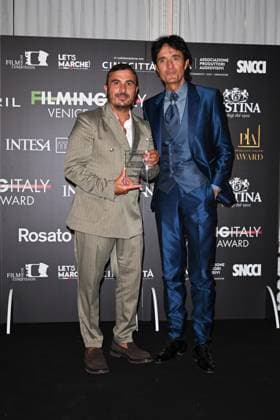 Venice, 82nd Venice International Film Festival 2025 - Evening 5 - Filming Italy Awards Ceremony. Pictured: Francesco Di Leva, Giulio Base  Copyright: xManuelexMangiarotti PoolxPhotoxEventsx06x xipa-agency.netx xManuelexMangiarotti PoolxPhotoxEx IPA_Agency_IPA63794066