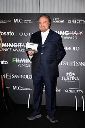 Venice, 82nd Venice International Film Festival 2025 - Evening 5 - Filming Italy Awards Ceremony. Pictured: Tiziana Rocca, Franco Nero  Copyright: xManuelexMangiarotti PoolxPhotoxEventsx06x xipa-agency.netx xManuelexMangiarotti PoolxPhotoxEx IPA_Agency_IPA63794183