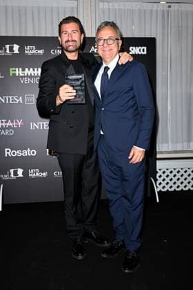 Venice, 82nd Venice International Film Festival 2025 - Evening 5 - Filming Italy Awards Ceremony. Pictured are Alessandro Siani and Paolo Del Brocco.  Copyright: xManuelexMangiarotti PoolxPhotoxEventsx06x xipa-agency.netx xManuelexMangiarotti PoolxPhotoxEx IPA_Agency_IPA63794208