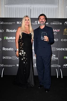 Venice, 82nd Venice International Film Festival 2025 - Evening 5 - Filming Italy Awards Ceremony. Pictured: Tiziana Rocca, Fabrizio Gifuni  Copyright: xManuelexMangiarotti PoolxPhotoxEventsx06x xipa-agency.netx xManuelexMangiarotti PoolxPhotoxEx IPA_Agency_IPA63794388