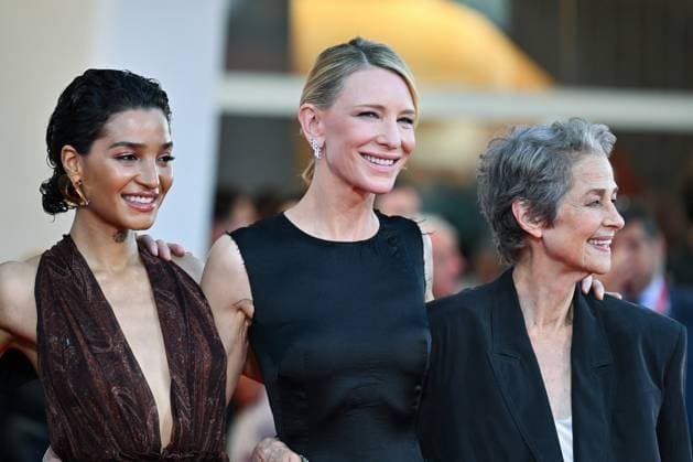 Venice Father Mother Sister Brother Premiere AM Indya Moore, Cate Blanchett and Charlotte Rampling attending the Father Mother Sister Brother Premiere as part of the 82nd Venice International Film Festival at the Lido in Venice, Italy on August 31, 2025. Photo by Aurore Marechal ABACAPRESS.COM Venice Italy  Copyright: xMarechalxAurore ABACAx