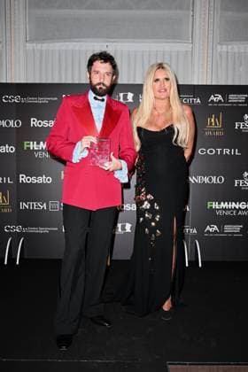 Venice, 82nd Venice International Film Festival 2025 - Evening 5 - Filming Italy Awards Ceremony. Pictured: Tiziana Rocca, Damiano D Innocenzo  Copyright: xManuelexMangiarotti PoolxPhotoxEventsx06x xipa-agency.netx xManuelexMangiarotti PoolxPhotoxEx IPA_Agency_IPA63795593