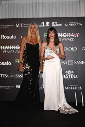 Venice, 82nd Venice International Film Festival 2025 - Evening 5 - Filming Italy Awards Ceremony. Pictured: Tiziana Rocca, Martina Scrinzi  Copyright: xManuelexMangiarotti PoolxPhotoxEventsx06x xipa-agency.netx xManuelexMangiarotti PoolxPhotoxEx IPA_Agency_IPA63795293
