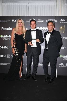 Venice, 82nd Venice International Film Festival 2025 - Evening 5 - Filming Italy Awards Ceremony. Pictured: Tiziana Rocca, Igino Straffi  Copyright: xManuelexMangiarotti PoolxPhotoxEventsx06x xipa-agency.netx xManuelexMangiarotti PoolxPhotoxEx IPA_Agency_IPA63795303