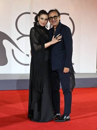Venice, 82nd Venice International Film Festival 2025 - Evening 5 - Red Carpet Filming Italy Awards. Pictured: Susy Del Giudice, Giovanni Esposito  Copyright: xManuelexMangiarottix xipa-agency.netx xPoolxPhotoxEventsx06x IPA_Agency_IPA63795826