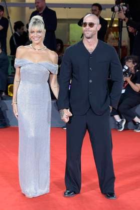 Filming Italy Venice Award red carpet in Venice Lido - 31 Aug 2025 Micaela Ramazzotti (l) and Clauio Pallitto (r) attend the red carpet of Filming Italy Venice Award at 82nd Venice Film Festival at Palazzo del Cinema. Venice Lido Italy Copyright: xMarioxCartellix xSOPAxImagesx _DSC4868