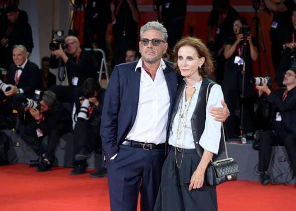Filming Italy Venice Award red carpet in Venice Lido - 31 Aug 2025 Sergio Castellitto (l) and Margareth Mazzantini (r) attend the red carpet of Filming Italy Venice Award at 82nd Venice Film Festival at Palazzo del Cinema. Venice Lido Italy Copyright: xMarioxCartellix xSOPAxImagesx _DSC4929