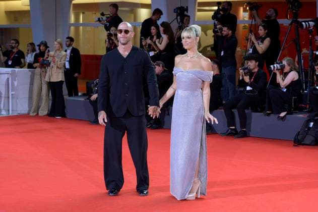 Claudio Pallitto and MIcaela Ramazzotti at the Filming Italy Venice Award ceremony at the Biennale di Venezia 2025 82 Venice International Film Festival at the Palazzo del Cinema Venice, 31 08 2025 Foto:xA.xM.xTinghinox xFuturexImagex filming_5829