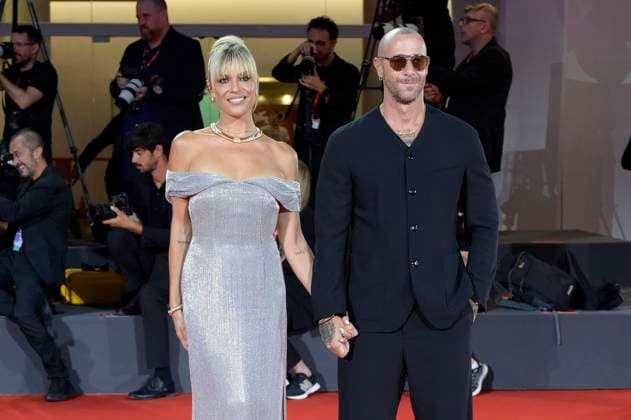 MIcaela Ramazzotti and Claudio Pallitto at the Filming Italy Venice Award ceremony at the Biennale di Venezia 2025 82 Venice International Film Festival at the Palazzo del Cinema Venice, 31 08 2025 Foto:xA.xM.xTinghinox xFuturexImagex filming_5836