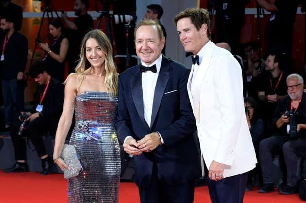 Lucinda Hogan, Kevin Spacey and Evan Lowenstein at the Filming Italy Venice Award ceremony at the Biennale di Venezia 2025 82 Venice International Film Festival at the Palazzo del Cinema Venice, 31 08 2025 Foto:xA.xM.xTinghinox xFuturexImagex filming_5929