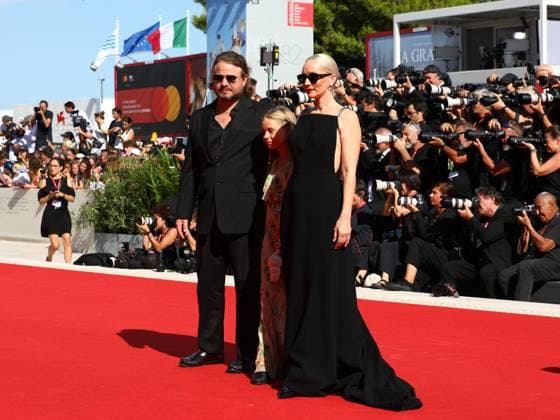 September 1, 2025, Venice, Veneto, Italy: US director and producer BRADY CORBET (L), ADELAIDE JAMES FASTVOLD CORBET and Norwegian director, screenwriter MONA FASTVOLDON the red carpet for The Testament of Ann Lee Premiere screening at the 82nd Venice Film Festival at the Venice Lido, Italy. Venice Italy - ZUMAc179 20250901_zep_c179_164 Copyright: xMickaelxChavetx