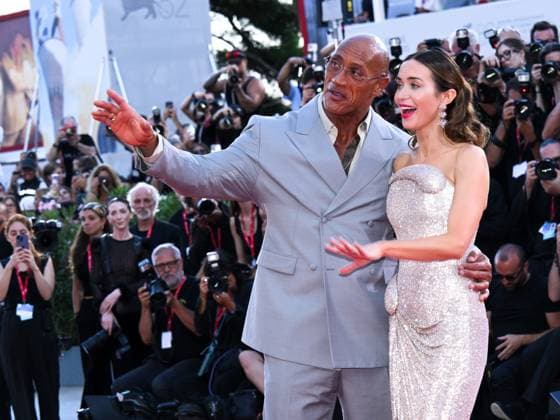 Venice, 82nd Venice International Film Festival 2025 - Evening 6, red carpet for the film The Smashing Machine. Pictured: Emily Blunt, Dwayne Johnson  Copyright: xAlbertoxTerenghix xipa-agency.netx xPoolxPhotoxEventsx06x IPA_Agency_IPA63882678