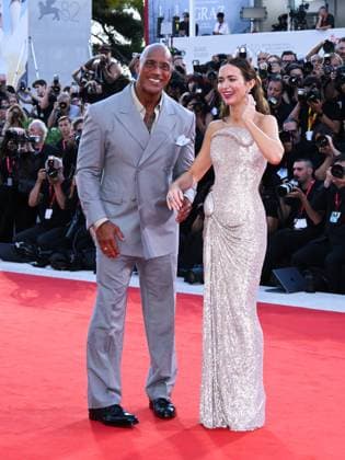 Venice, Italy: Venice, 82nd Venice International Film Festival 2025 - Evening 6, red carpet for the film The Smashing Machine. Pictured: Emily Blunt, Dwayne Johnson Venice Italy  - ZUMAp169 20250901_zea_p169_1250 Copyright: xAlbertoxTerenghix