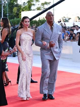 Venice, Italy: Venice, 82nd Venice International Film Festival 2025 - Evening 6, red carpet for the film The Smashing Machine. Pictured: Emily Blunt, Dwayne Johnson Venice Italy  - ZUMAp169 20250901_zea_p169_1255 Copyright: xAlbertoxTerenghix
