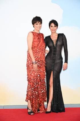 Venice, ITALY: Venice, 82nd Venice International Film Festival 2025 - evening 6, red carpet of the film (Im)perfetta. In the photo: Valeria Solarino, Luna Shirin Rasia Venice ITALY  - ZUMAp169 20250901_zea_p169_1295 Copyright: xManuelexMangiarottix