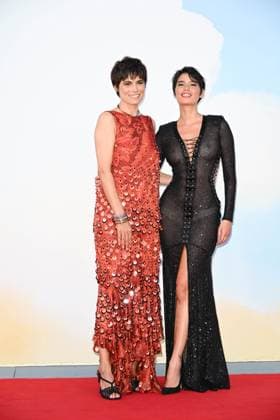 Venice, ITALY: Venice, 82nd Venice International Film Festival 2025 - evening 6, red carpet of the film (Im)perfetta. In the photo: Valeria Solarino, Luna Shirin Rasia Venice ITALY  - ZUMAp169 20250901_zea_p169_1292 Copyright: xManuelexMangiarottix