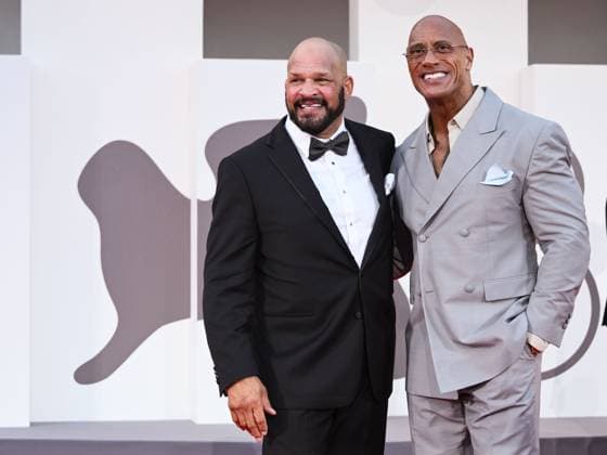 Venice, 82nd Venice International Film Festival 2025 - evening 6, red carpet of the film The Smashing Machine In the photo: Mark Kerr, Dwayne Johnson The Rock  Copyright: xSimonexComix xipa-agency.netx xPoolxPhotoxEventsx06x IPA_Agency_IPA63885238