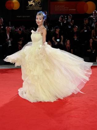 Venice, Italy: Venice, 82nd Venice International Film Festival 2025 - evening 6 - red carpet of the film Portobello Pictured: Aliia Roza Venice Italy  - ZUMAp169 20250901_zea_p169_1547 Copyright: xAlbertoxTerenghi PoolxxEvenx