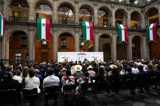 September 1, 2025, Mexico City, Mexico: Claudia Sheinbaum Pardo, President of Mexico, presented her First Government Report at the National Palace. The event was attended by prominent officials and guests. Mexico City Mexico - ZUMAl178 20250901_znp_l178_011 Copyright: xCristianxLeyvax