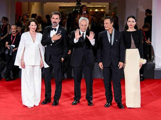 Venice, 82nd Venice International Film Festival 2025 - evening 6, red carpet of the film Portobello In the photo: Barbora Bobulova, Fabrizio Gifuni, Marco Bellocchio, Lino Musella, Romana Maggiora Vergano,  Copyright: xManuelexMangiarottix xipa-agency.netx xPoolxPhotoxEventsx06x IPA_Agency_IPA63887505