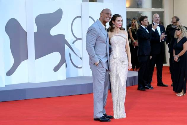 Dwayne Johnson and Emily Blunt at the premiere of the feature film The Smashing Machine at the Biennale di Venezia 2025 82 Venice International Film Festival at the Palazzo del Cinema Venice, 01 09 2025 Foto:xA.xM.xTinghinox xFuturexImagex machine_5762