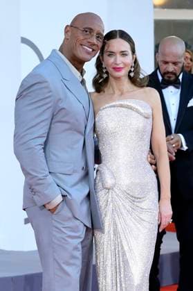 Dwayne Johnson and Emily Blunt at the premiere of the feature film The Smashing Machine at the Biennale di Venezia 2025 82 Venice International Film Festival at the Palazzo del Cinema Venice, 01 09 2025 Foto:xA.xM.xTinghinox xFuturexImagex machine_5765