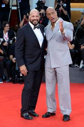 Mark Kerr and Dwayne Johnson at the premiere of the feature film The Smashing Machine at the Biennale di Venezia 2025 82 Venice International Film Festival at the Palazzo del Cinema Venice, 01 09 2025 Foto:xA.xM.xTinghinox xFuturexImagex machine_5768