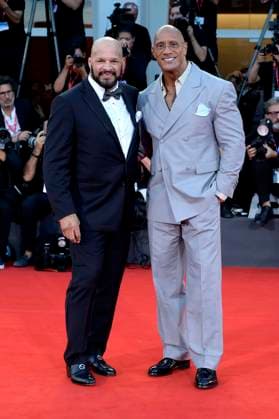 Mark Kerr and Dwayne Johnson at the premiere of the feature film The Smashing Machine at the Biennale di Venezia 2025 82 Venice International Film Festival at the Palazzo del Cinema Venice, 01 09 2025 Foto:xA.xM.xTinghinox xFuturexImagex machine_5771