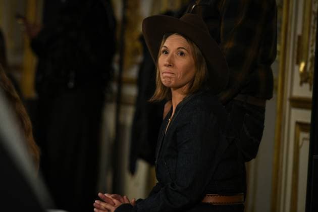 PFW - Austin Post Runway in Paris FA Jodie Post looks on during a runway of Austin Post collection by American singer Post Malone as part of Paris Fashion Week in Paris, on September 1, 2025. Photo by Firas Abdullah ABACAPRESS.COM Paris Ile-de-France France  Copyright: xAbdullahxFiras ABACAx