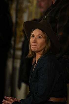 PFW - Austin Post Runway in Paris FA Jodie Post looks on during a runway of Austin Post collection by American singer Post Malone as part of Paris Fashion Week in Paris, on September 1, 2025. Photo by Firas Abdullah ABACAPRESS.COM Paris Ile-de-France France  Copyright: xAbdullahxFiras ABACAx