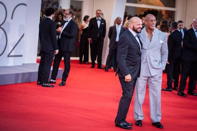 The Smashing Machine red carpet during the 82nd Venice International Film Festival - 01 Sept 2025 Mark Kerr and Dwayne Johnson attend The Smashing Machine red carpet during the 82nd Venice International Film Festival. Venice Italy Copyright: xLoredanaxSangiulianox xSOPAxImagesx LSangiuliano-3067