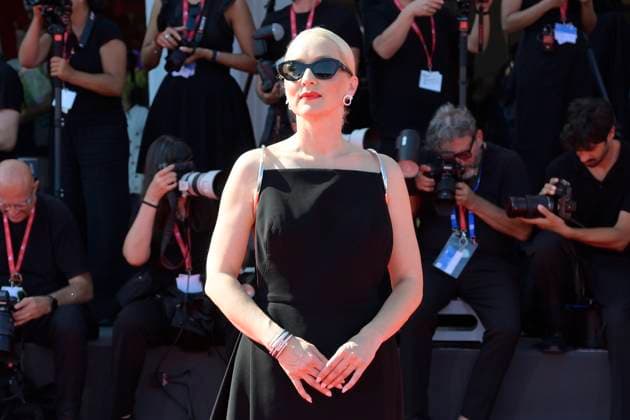 The testament of Ann Lee red carpet in Venice Lido - 01 Sept 2025 Mona Fastvold attends the red carpet of film The testament of Ann Lee at 82 Venice Film Festival at Palazzo del cinema. Venice Lido Italy Copyright: xMarioxCartellix xSOPAxImagesx _DSC0553