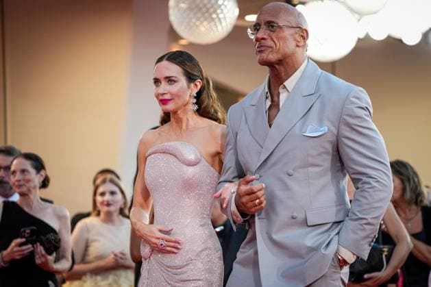 The Smashing Machine red carpet during the 82nd Venice International Film Festival in Venice, Italy on 01 September 2025. Emily Blunt and Dwayne Johnson attend attends the The Smashing Machine red carpet during the 82nd Venice International Film Festival in Venice, Italy on 01 September 2025., Credit:Stefano Costantino TTL Avalon Italy, Venice  Copyright: xStefanoxCostantinoxTTLx xAvalonx 1033360487