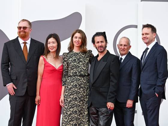 Venice, ITALY: Venice, 82nd Venice International Film Festival 2025 - evening 7 - red carpet of Marc by Sofial - In the photo: RJ Cutler, Jane Cha Cutler, Sofia Coppola, Marc Jacobs, Chad Sipkin and Trevor Smith Venice ITALY  - ZUMAp169 20250902_zea_p169_717 Copyright: xManuelexMangiarottix