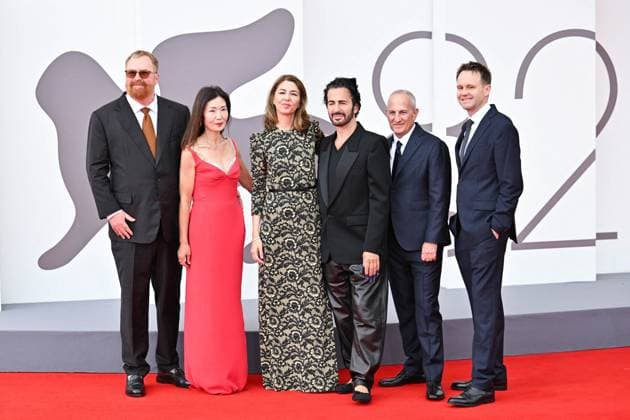 Venice Marc by Sofia Premiere AM R. J. Cutler, Jane Cha Cutler, Sofia Coppola, Marc Jacobs, Chad Sipkin, Trevor Smith attending the Marc by Sofia Premiere as part of the 82nd Venice International Film Festival at the Lido in Venice, Italy on September 02, 2025. Photo by Aurore Marechal ABACAPRESS.COM Venice Italy Copyright: xMarechalxAurore ABACAx