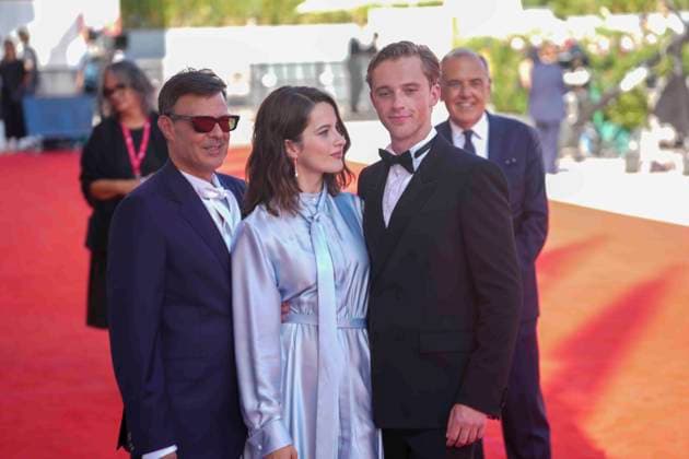 CELEBRITES : Festival international du film de Venise - 02 09 Venice, Italy, September 02 2025.FRANCOIS OZON , REBECCA MADER and BENJAMIN VOISIN on the red carpet for the screening of the film l™etranger at the 82nd Venice International Film Festival in Venice, Italy. Laurent Lairys PSNEWZ VENISEItaly  Copyright: xLaurentxLairysx