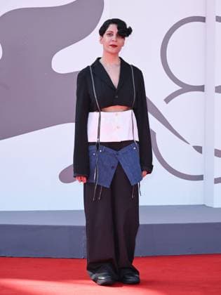 Venice, ITALY: Venice, 82nd Venice International Film Festival 2025 - evening 7 - red carpet for the film L Etranger (The Stranger) In the photo: Fatima Al Qadiri Venice ITALY  - ZUMAp169 20250902_zea_p169_1124 Copyright: xSimonexComix