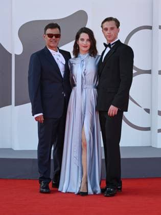 Venice, ITALY: Venice, 82nd Venice International Film Festival 2025 - evening 7 - red carpet for the film L Etranger (The Stranger) In the photo: Francois Ozon, Rebecca Marder, Benjamin Voisin Venice ITALY  - ZUMAp169 20250902_zea_p169_1135 Copyright: xSimonexComix