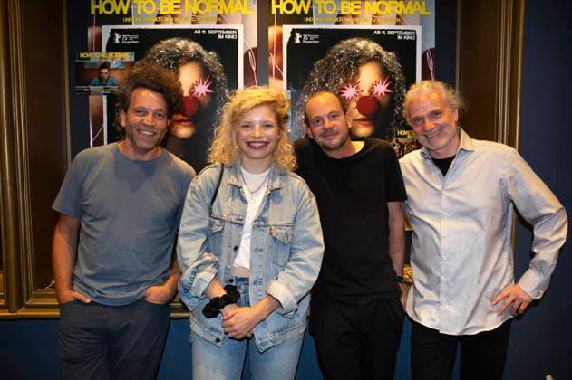 Daniel Bäldle, Luisa CÃ line Gaffron, Florian Pochlatko and Stephan Winkler at the premiere of the movie How to Be Normal at the Metropol Düsseldorf, 02 09 2025 Foto:xI.xEdingerx xFuturexImagex normal_5915
