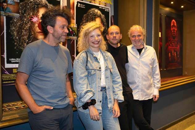 Daniel Bäldle, Luisa CÃ line Gaffron, Florian Pochlatko and Stephan Winkler at the premiere of the movie How to Be Normal at the Metropol Düsseldorf, 02 09 2025 Foto:xI.xEdingerx xFuturexImagex normal_5920