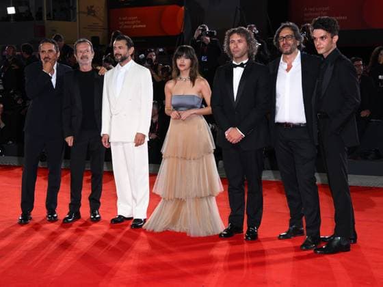 Venice, 82nd Venice International Film Festival 2025 - evening 7 - red carpet Killing Stanca - Autobiography of a Murderer In the photo: Pier Giorgio Bellocchio, Rocco Papaleo, Vinicio Marchioni, Selene Caramazza, Gabriel Montesi, Daniele Vicari and Andrea Fuorto  Copyright: xAlbertoxTerenghix xipa-agency.netx xPoolxPhotoxEventsx06x IPA_Agency_IPA63968795